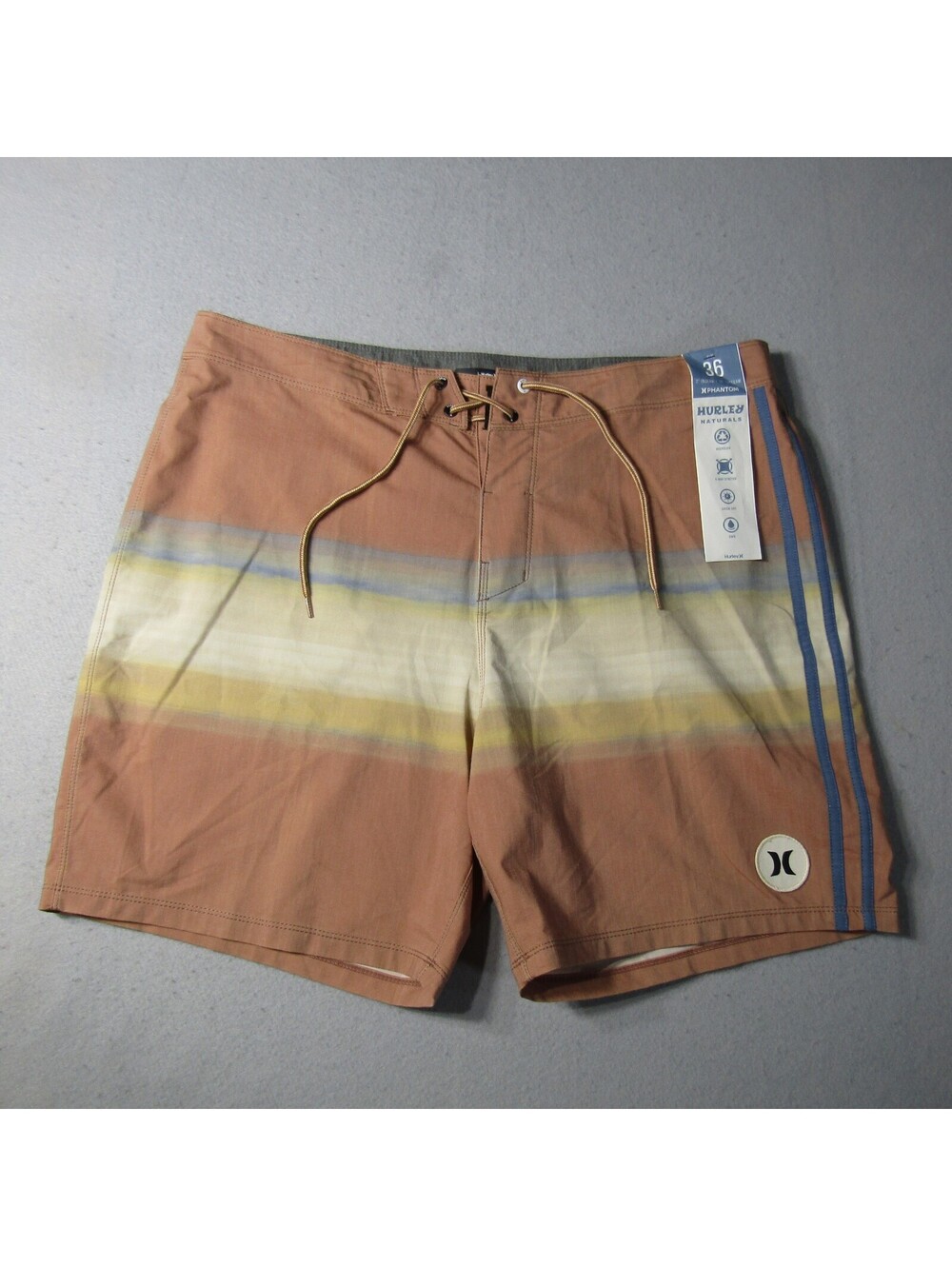 NWT Hurley Phantom Naturals Tailgate 18" Swim Trunks Men's 36 Brushfire